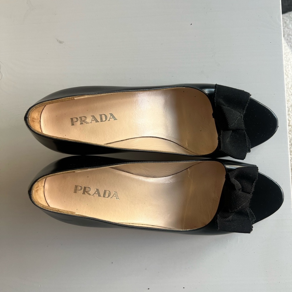 Prada Women's Black Bow Kitten Heels